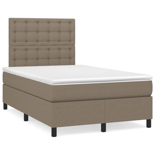 Ramsäng med madrass taupe 120x190 cm tyg