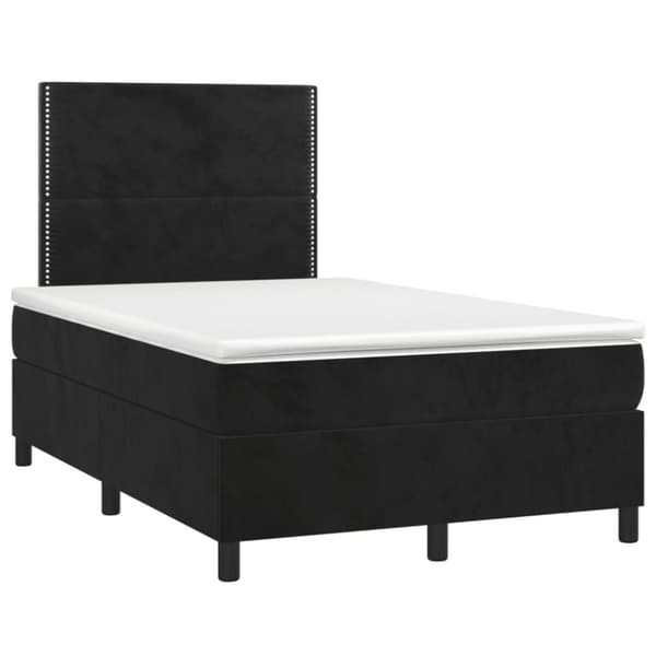 kontinentalseng med madras 120x190 cm velour sort