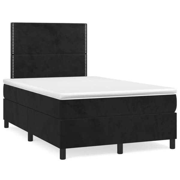 kontinentalseng med madras 120x190 cm velour sort