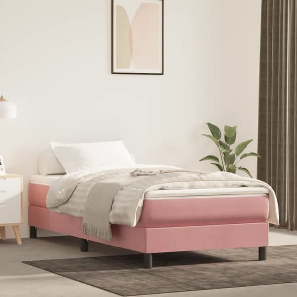 sengeramme 100x200 cm fløjl pink