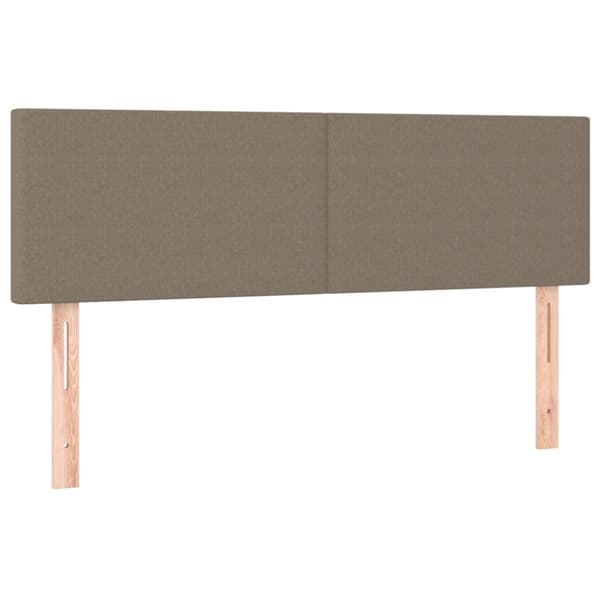 Ramsäng med madrass taupe 140x190 cm tyg