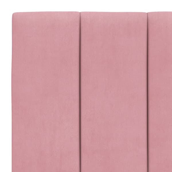 Sängram med huvudgavel rosa 80x200 cm sammet