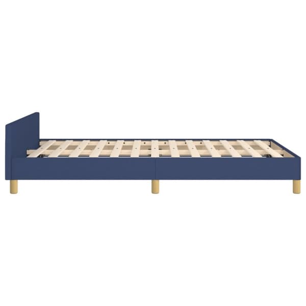 sengeramme med sengegavl 120x190 cm stof blå