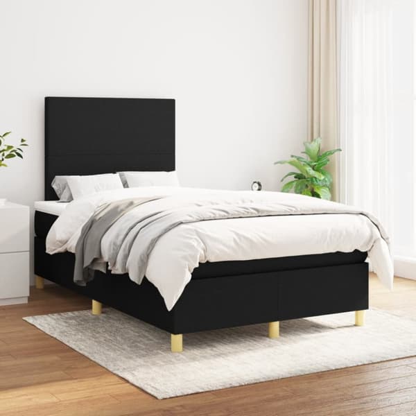 kontinentalseng med madras 120x190 cm stof sort