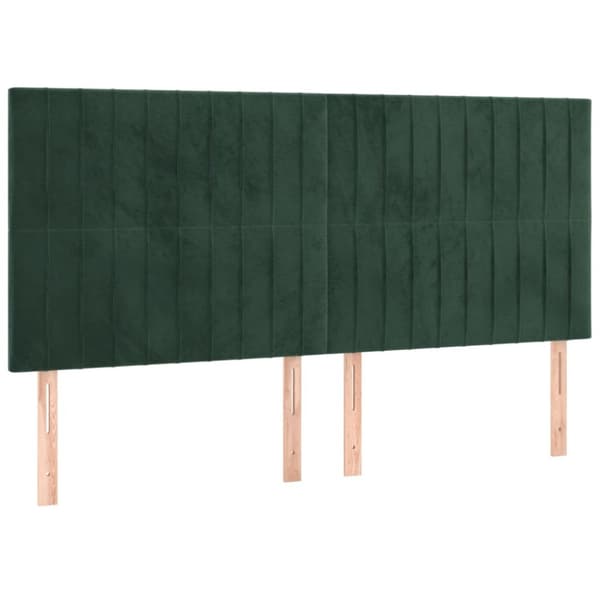 Mannermainen sänky patjalla ja LED-vihreällä sametilla 180x200cm