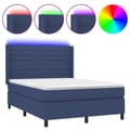 Pikkukuva 2 / 8: Ramsäng med madrass & LED blå 140x190 cm tyg