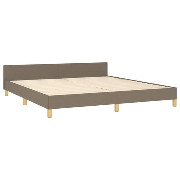 sengeramme med sengegavl 160x200 cm stof gråbrun