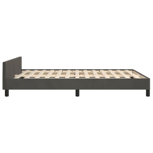 sengeramme med sengegavl 140x200 cm fløjl mørkegrå