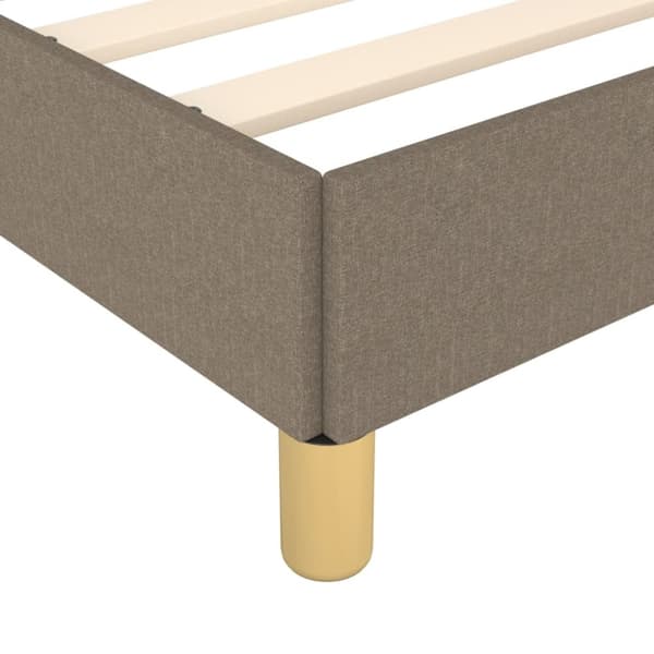 sengeramme med sengegavl 200x200 cm stof gråbrun