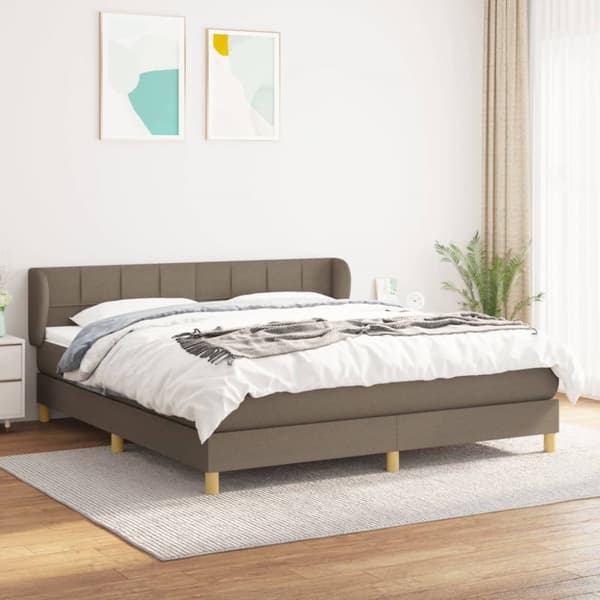 kontinentalseng med madras 180x200 cm stof gråbrun