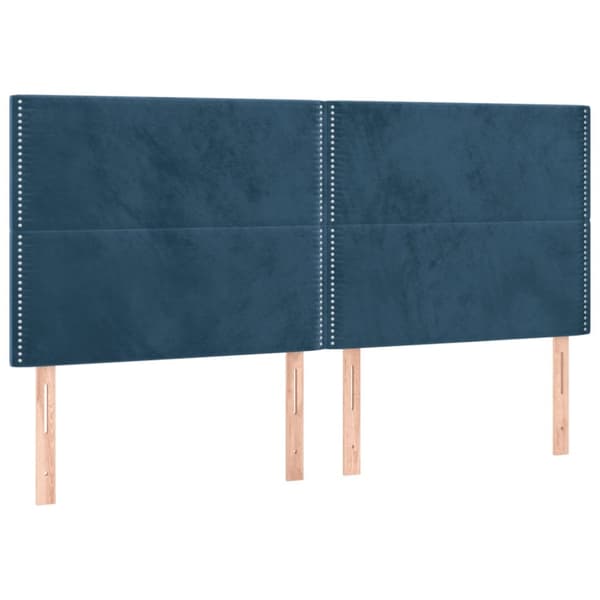 kontinentalseng med madras 160x200 cm fløjl mørkeblå