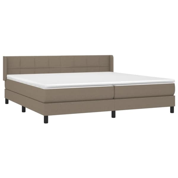 Ramsäng med madrass taupe 200x200 cm tyg