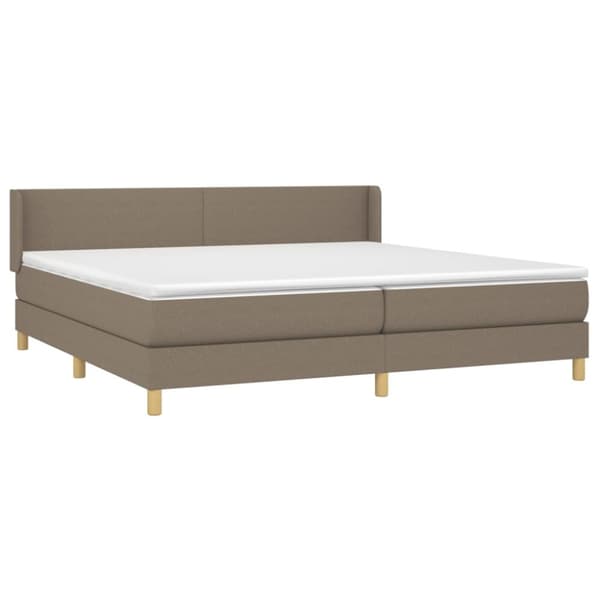 Ramsäng med madrass taupe 200x200 cm tyg