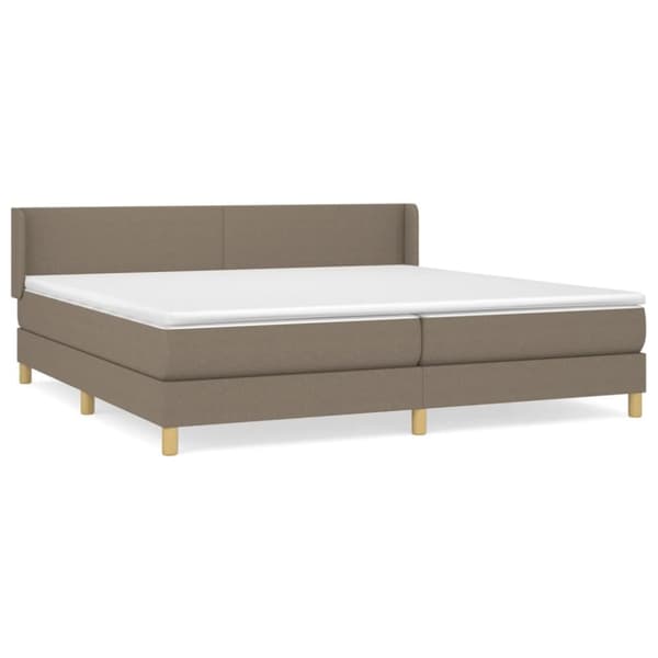 Ramsäng med madrass taupe 200x200 cm tyg