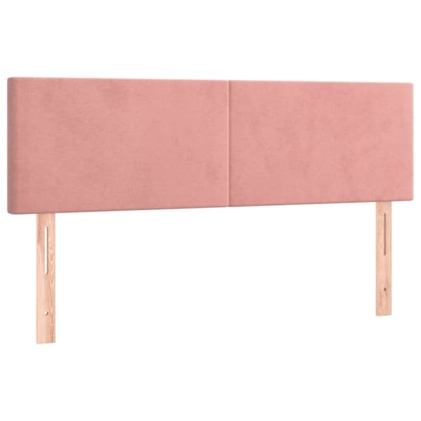 Ramsäng med madrass rosa 140x200 cm sammet