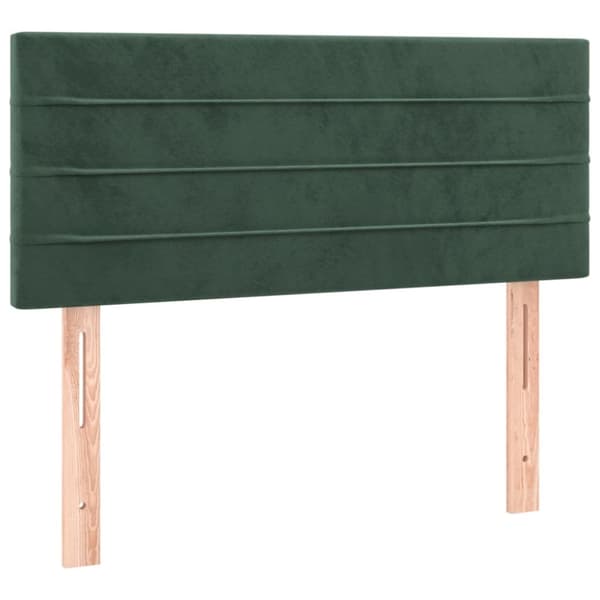 kontinentalseng med madras 90x200 cm fløjl mørkegrøn