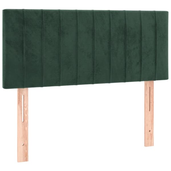 kontinentalseng med madras 90x190 cm fløjl mørkegrøn
