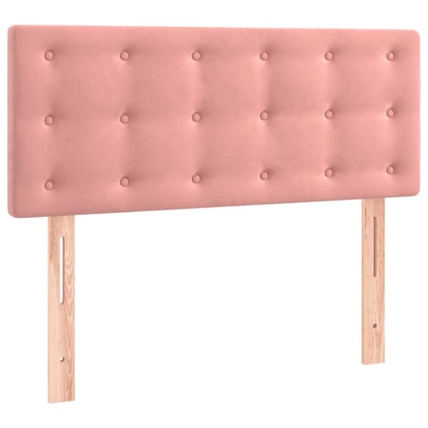 Ramsäng med madrass rosa 80x200 cm sammet