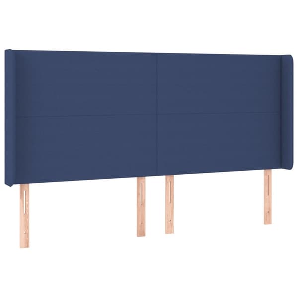 kontinentalseng med madras 200x200 cm stof blå
