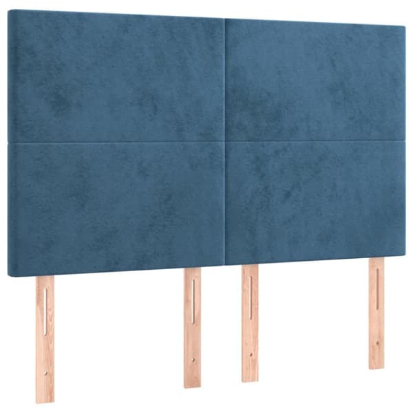 kontinentalseng med madras 140x190 cm fløjl mørkeblå