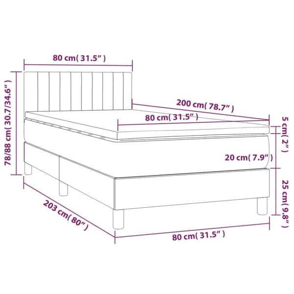 Ramsäng med madrass mörkgrön 80x200 cm sammet