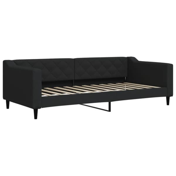 daybed med udtræk og madras 90x200 cm stof sort