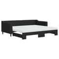 Miniatyrbillede 2 af 10: daybed med udtræk og madras 90x200 cm stof sort