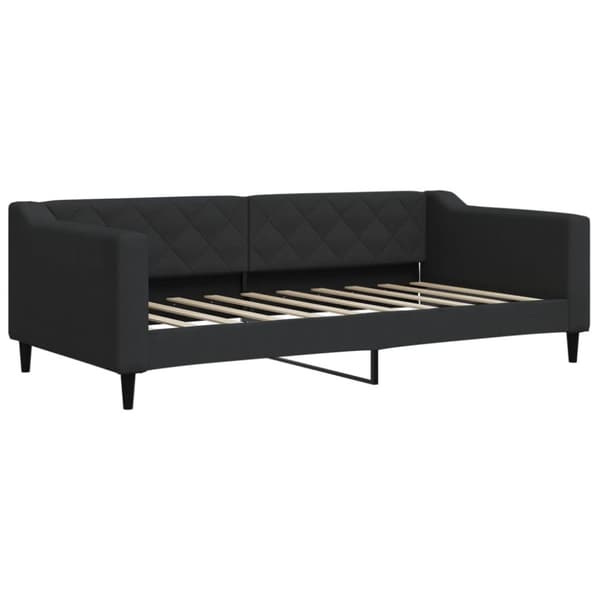 daybed med udtræk og skuffer 90x190 cm stof sort