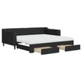 Miniatyrbillede 2 af 10: daybed med udtræk og skuffer 90x190 cm stof sort