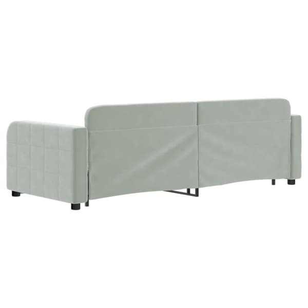 Dagbädd utdragbar med lådor ljusgrå 80x200 cm sammet