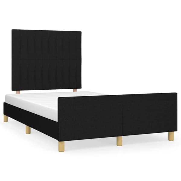 sengeramme med sengegavl 120x190 cm stof sort