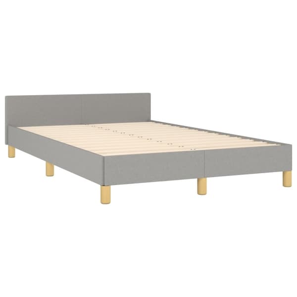 sengeramme med sengegavl 120x190 cm stof lysegrå