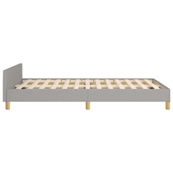 sengeramme med sengegavl 120x190 cm stof lysegrå
