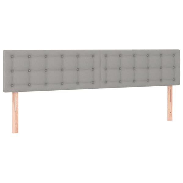 sengeramme med sengegavl 120x190 cm stof lysegrå