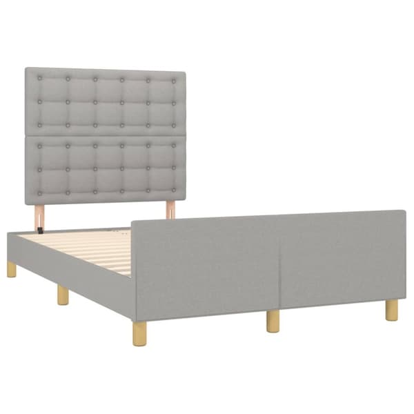 sengeramme med sengegavl 120x190 cm stof lysegrå