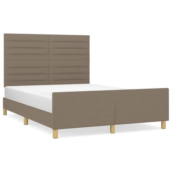 sengeramme med sengegavl 140x190 cm stof gråbrun