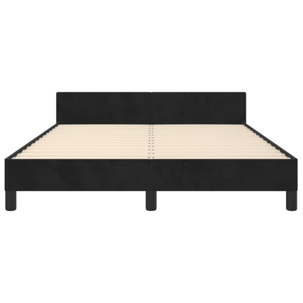 sengeramme med sengegavl 140x190 cm fløjl sort