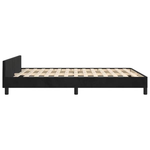 sengeramme med sengegavl 140x190 cm fløjl sort
