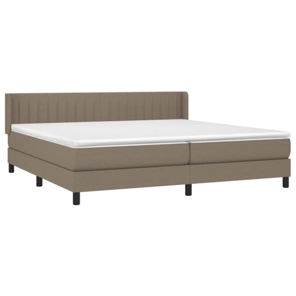 Ramsäng med madrass taupe 200x200 cm tyg