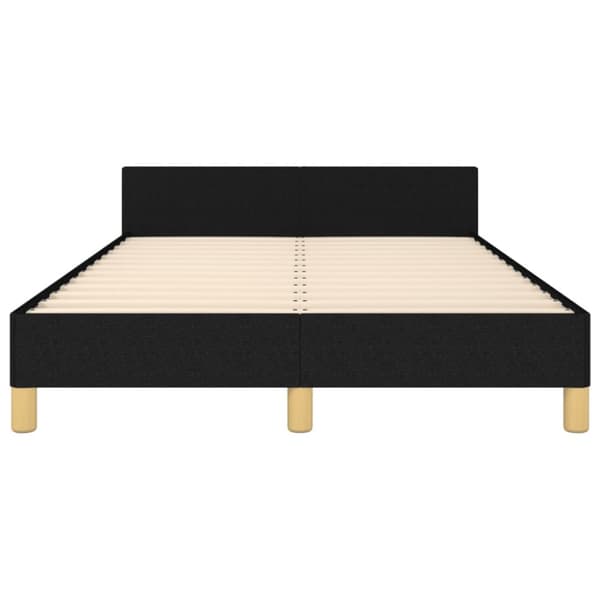 sengeramme med sengegavl 120x190 cm stof sort