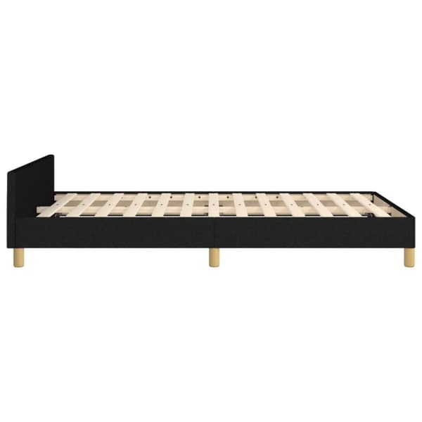 sengeramme med sengegavl 120x190 cm stof sort