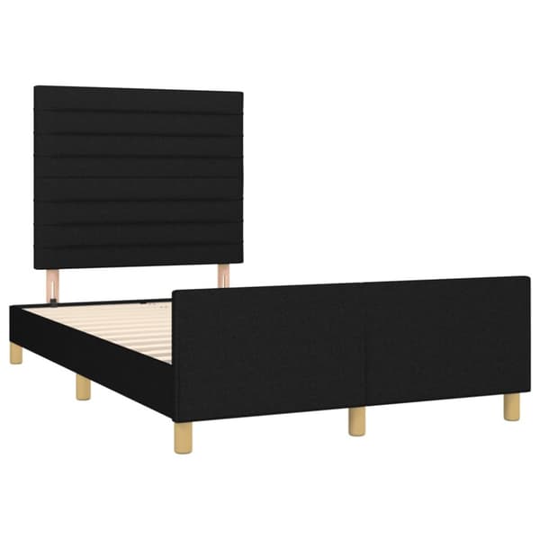 sengeramme med sengegavl 120x190 cm stof sort