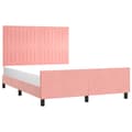 Miniatyrbillede 3 af 10: sengeramme med sengegavl 140x200 cm fløjl pink