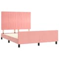 Miniatyrbillede 4 af 10: sengeramme med sengegavl 140x200 cm fløjl pink