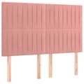 Miniatyrbillede 8 af 10: sengeramme med sengegavl 140x200 cm fløjl pink