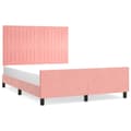 Miniatyrbillede 2 af 10: sengeramme med sengegavl 140x200 cm fløjl pink
