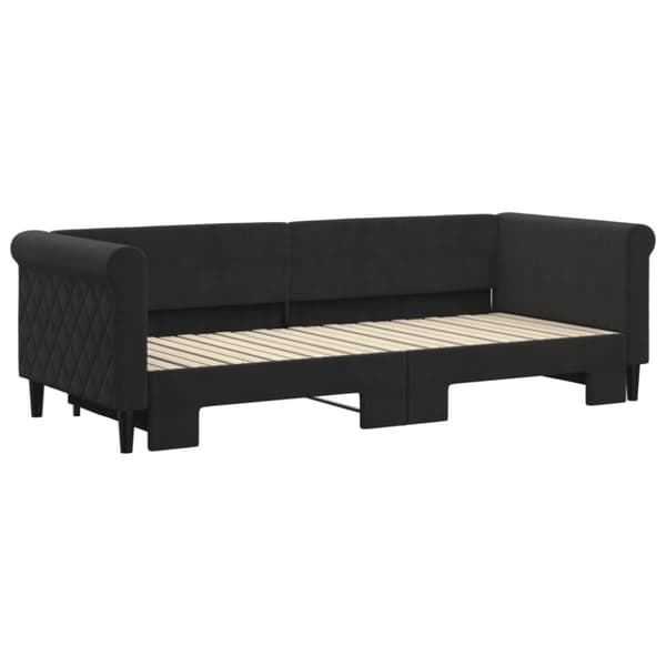Dagbädd utdragbar svart 80x200 cm sammet