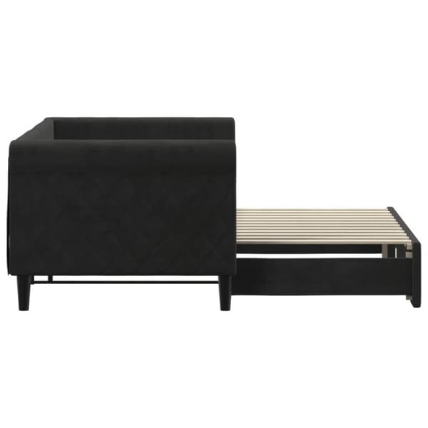 Dagbädd utdragbar svart 80x200 cm sammet