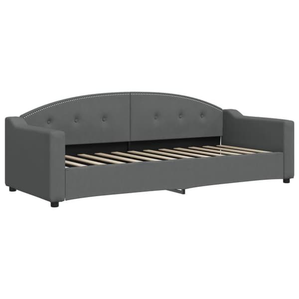 daybed med udtræk og skuffer 80x200 cm stof mørkegrå
