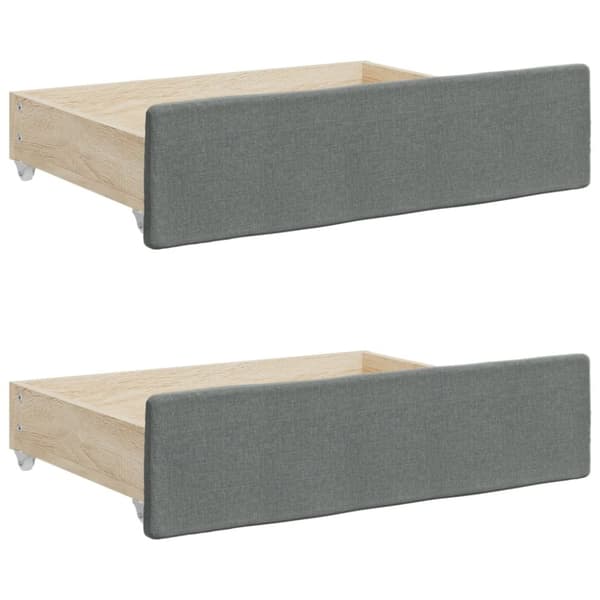 daybed med udtræk og skuffer 80x200 cm stof mørkegrå